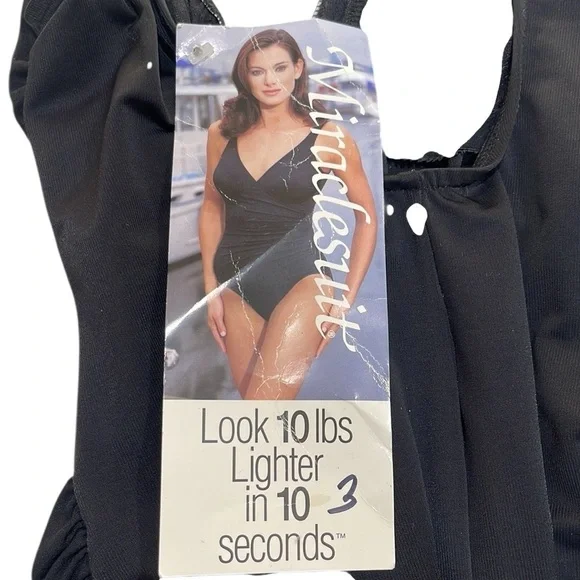 NWT Miraclesuit Surplice Bust Ruched Side Tummy Control One Piece Swimsuit  SZ 8 - Picture 5 of 10